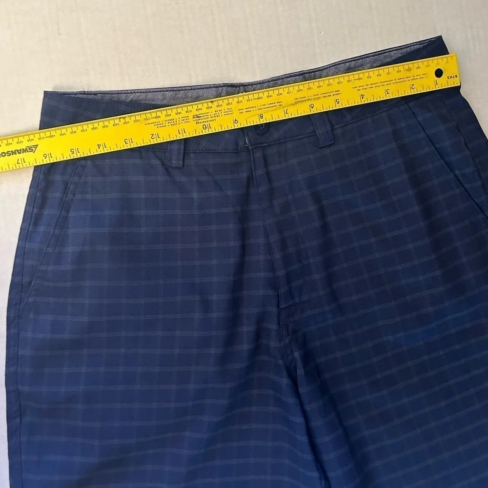 Hang Ten‎ mens flat front blue plaid hybrid shorts Sz-32. X15